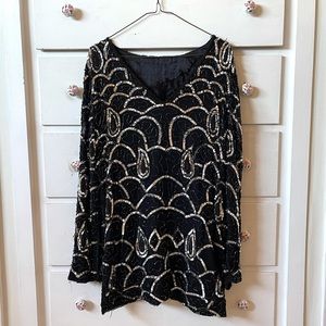 Vintage Long Sleeve Beaded/Sequence Dress